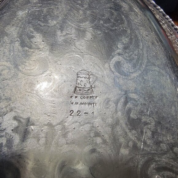 Vintage “N W Mounts” Silver Serving Tray-mid-last century - Picture 3 of 5